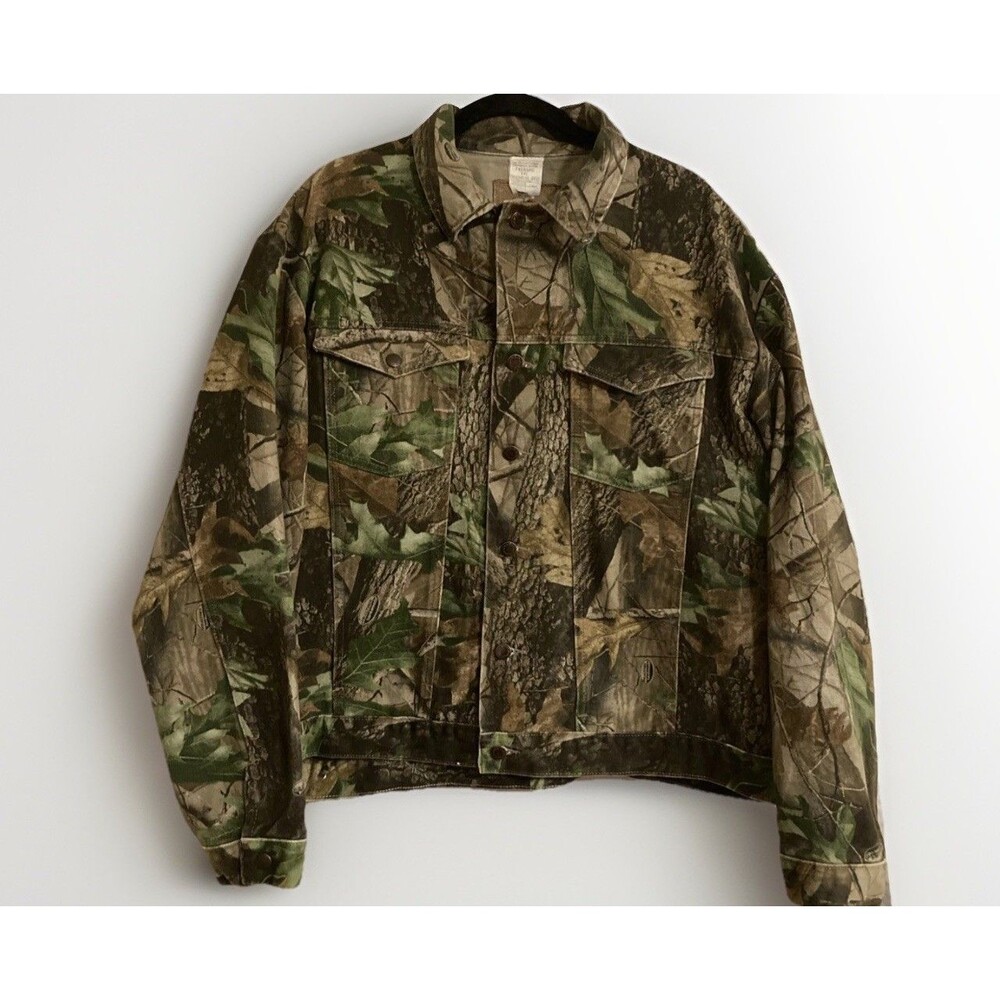 Vintage XXL Wrangler Hero Outdoor Gear Denim Jacket Hunting Realtree Camo